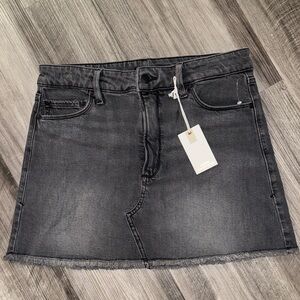 Good American 8 black denim jean skirt womens 29” casual mini concert party